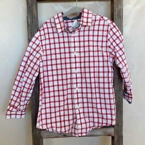 Red and white button down. Size 4/5